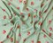Green-Pink-Red Poly Blend Stretch Floral Printed Rib Knit Fabric By the Yard